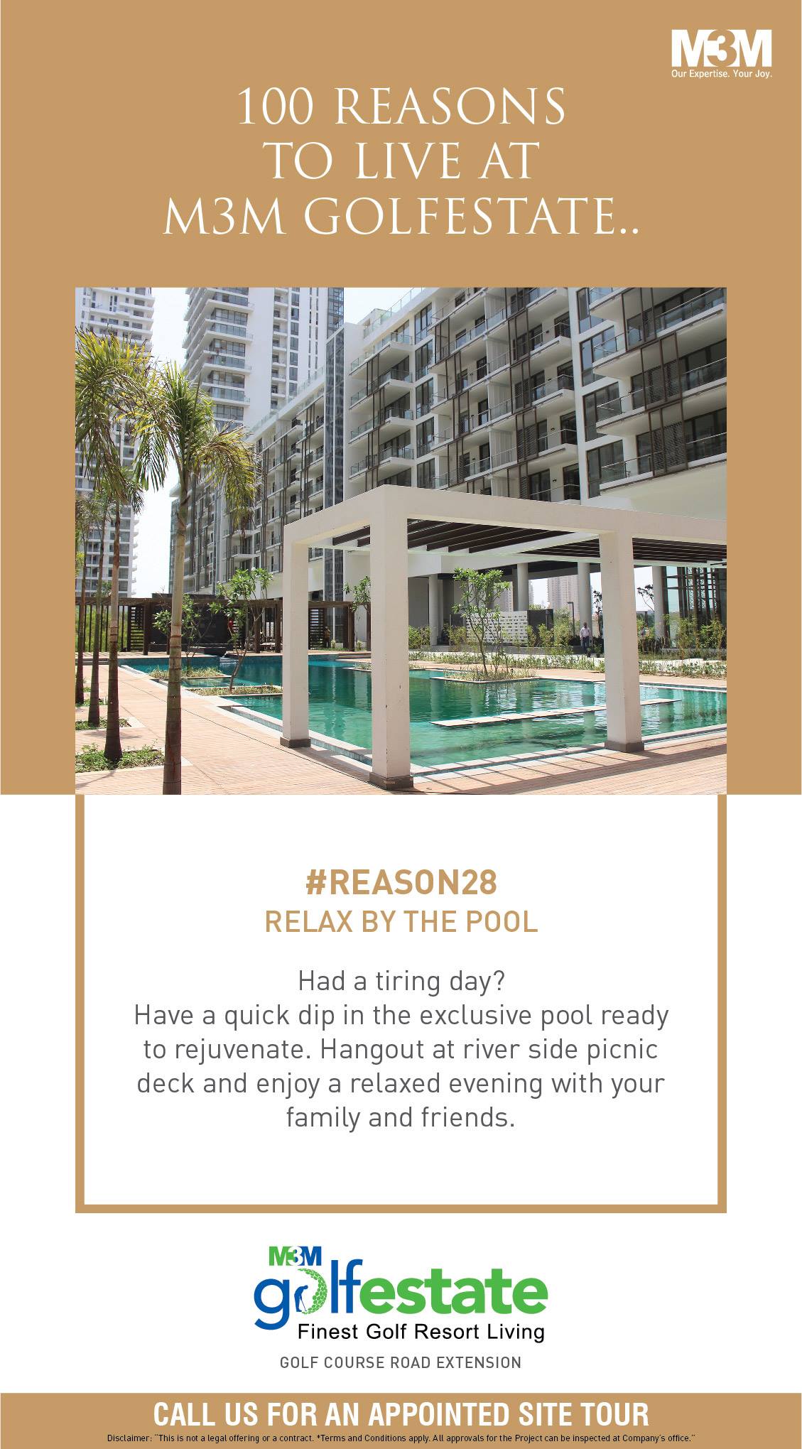 Now sit back and relax by the pool at M3M Golf Estate Update